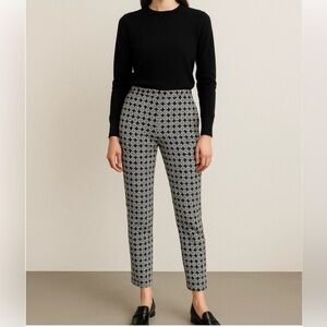 Tory Burch 4 'Callie' Jacquard Seamed Crop Pants Black and Ivory